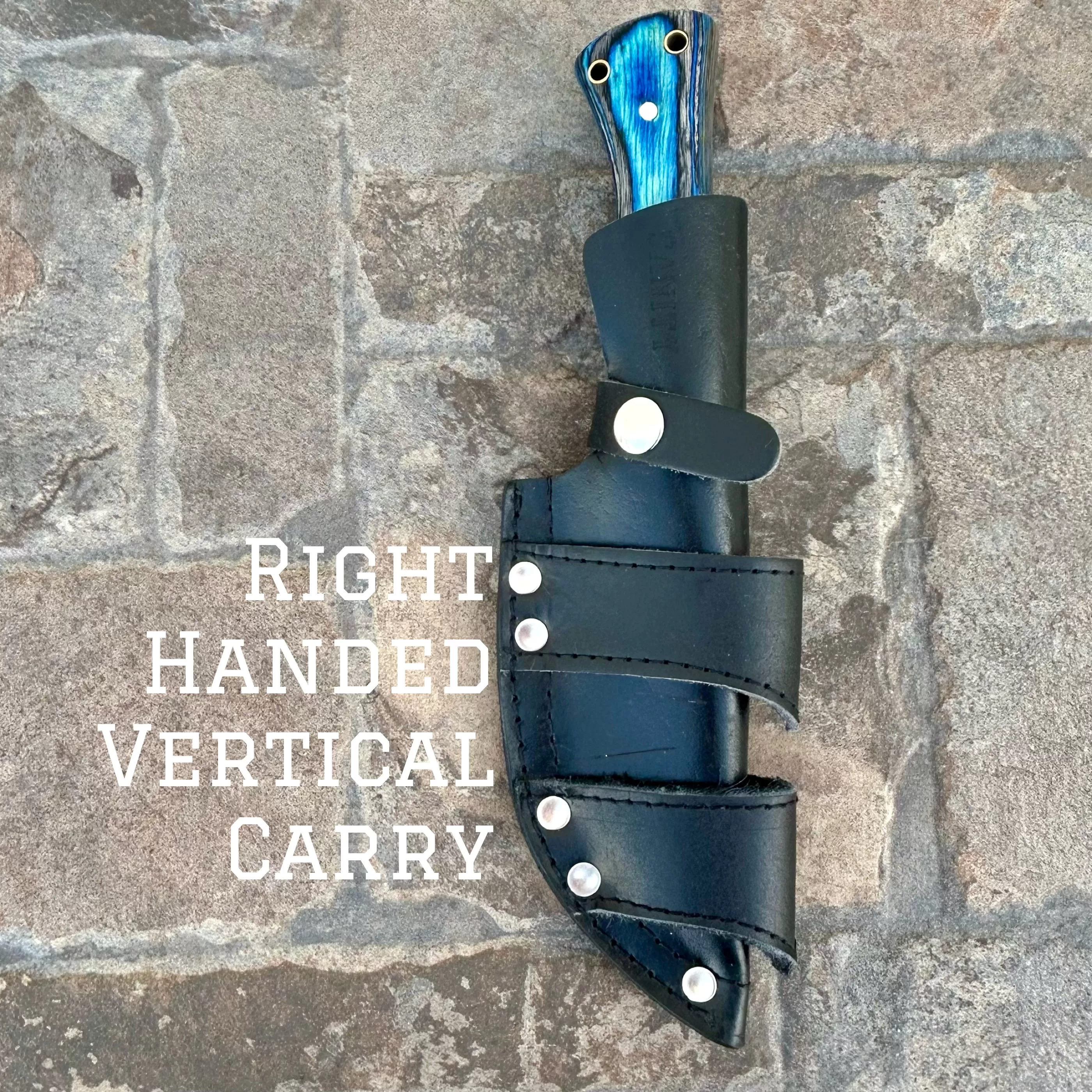 10” Rough Rider Series - Eagle & Flag - Blue & Black Wood - D2 Steel - Horizontal & Vertical Carry - CUS36