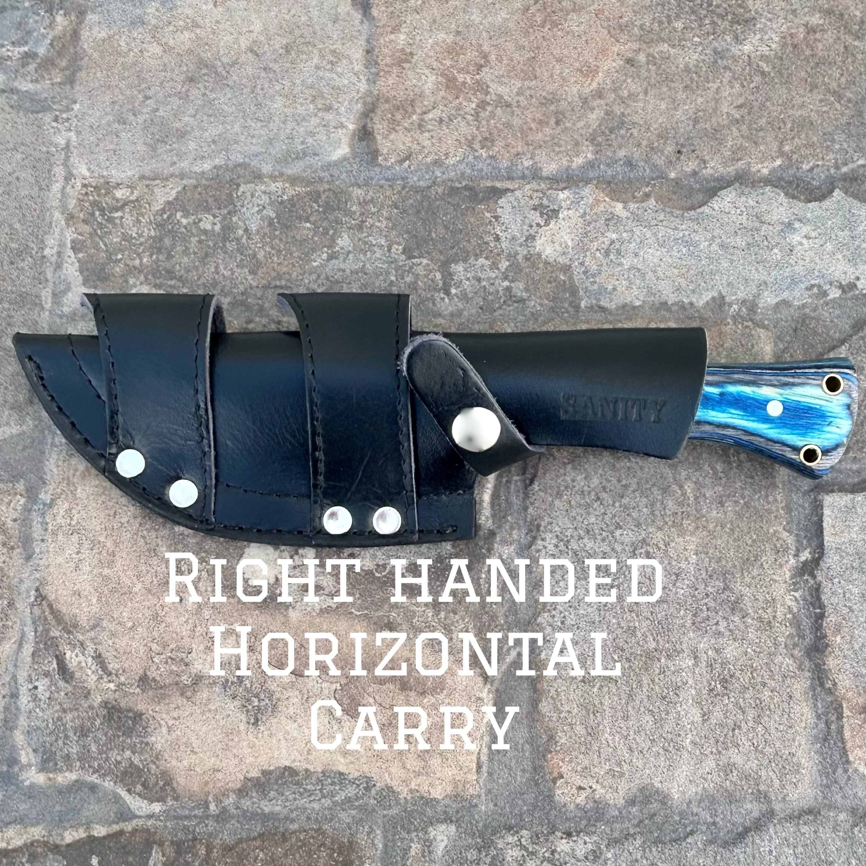 10” Rough Rider Series - Eagle & Flag - Blue & Black Wood - D2 Steel - Horizontal & Vertical Carry - CUS36