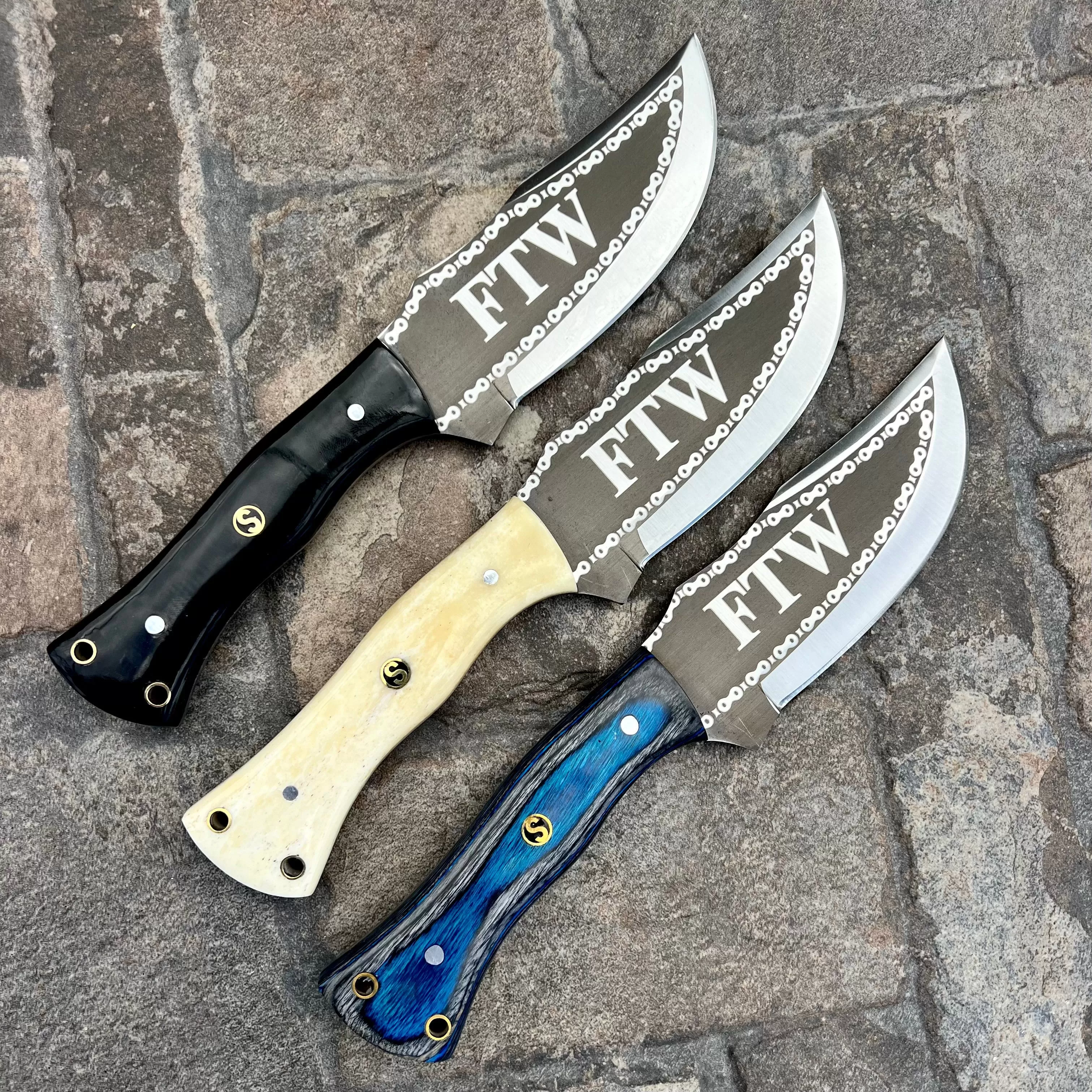 10” Rough Rider Series - FTW - Blue & Black Wood - D2 Steel - Horizontal & Vertical Carry - CUS39