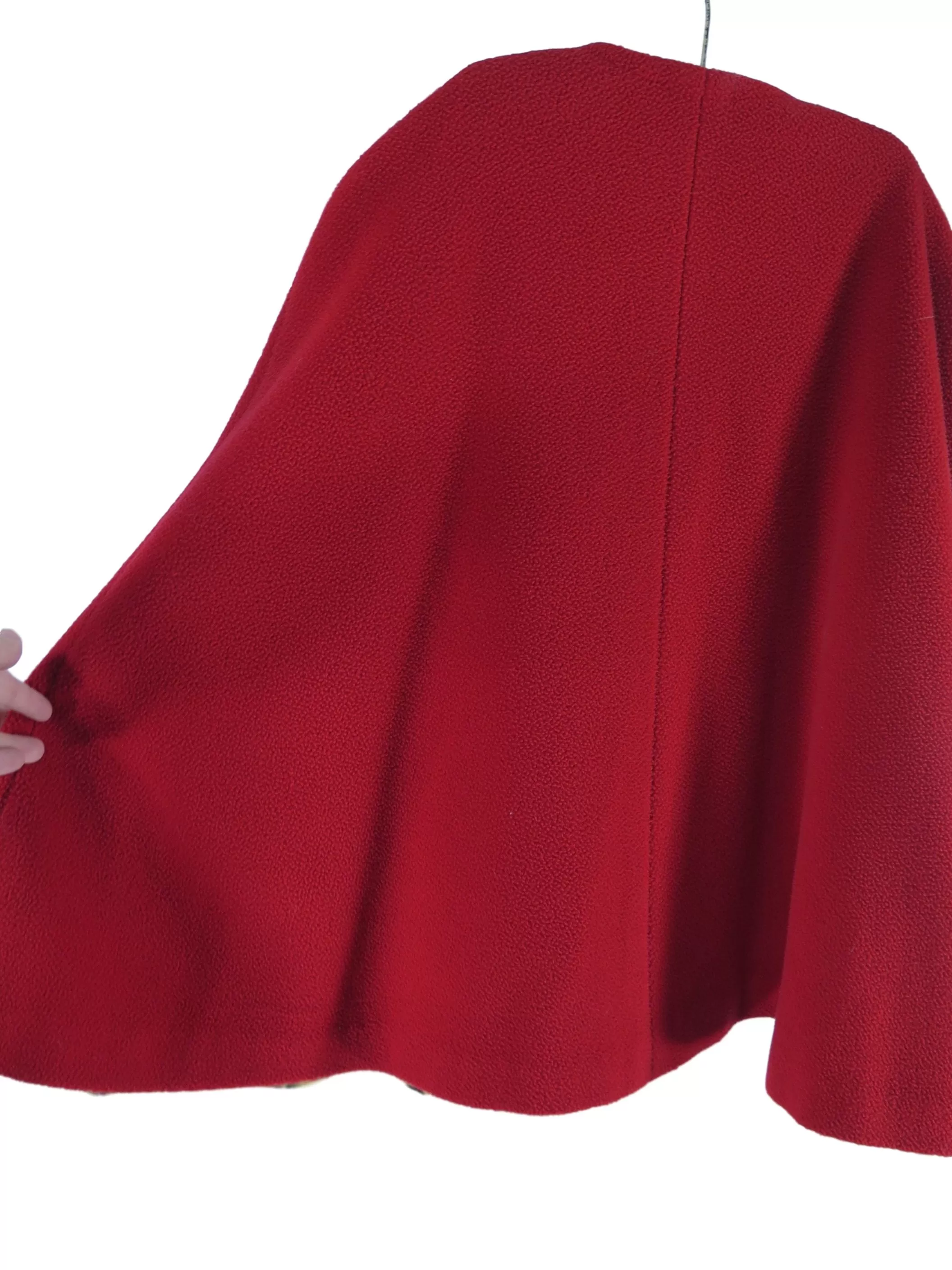 40s Child's Red and Faux Leopard Fleece Cape - xxs, sm