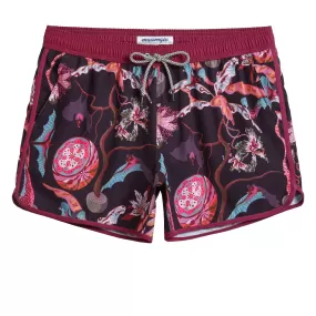 4.5 Inch Inseam Vintage Stretch Night Bat Swim Trunks