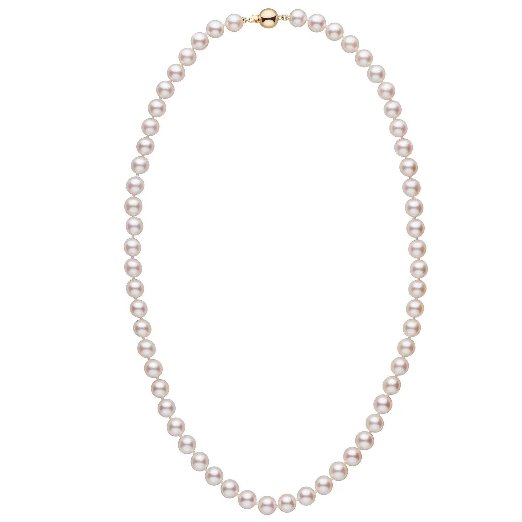 7.5-8.0 mm 22 inch AA  White Akoya Pearl Necklace