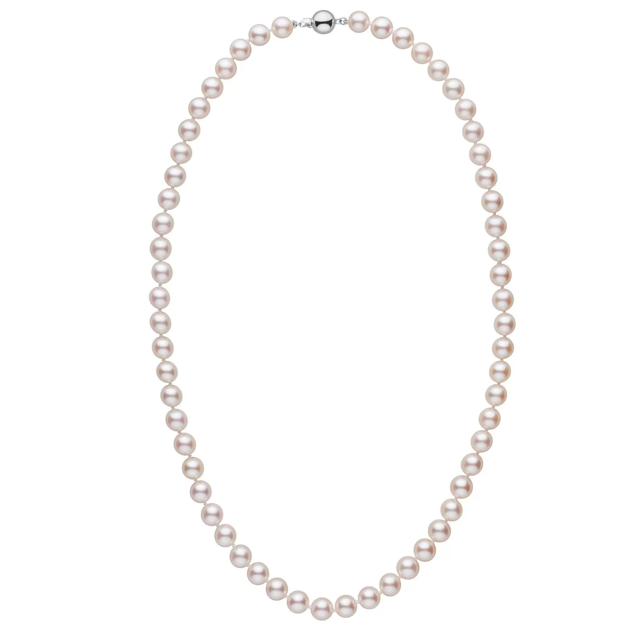 7.5-8.0 mm 22 inch AA  White Akoya Pearl Necklace