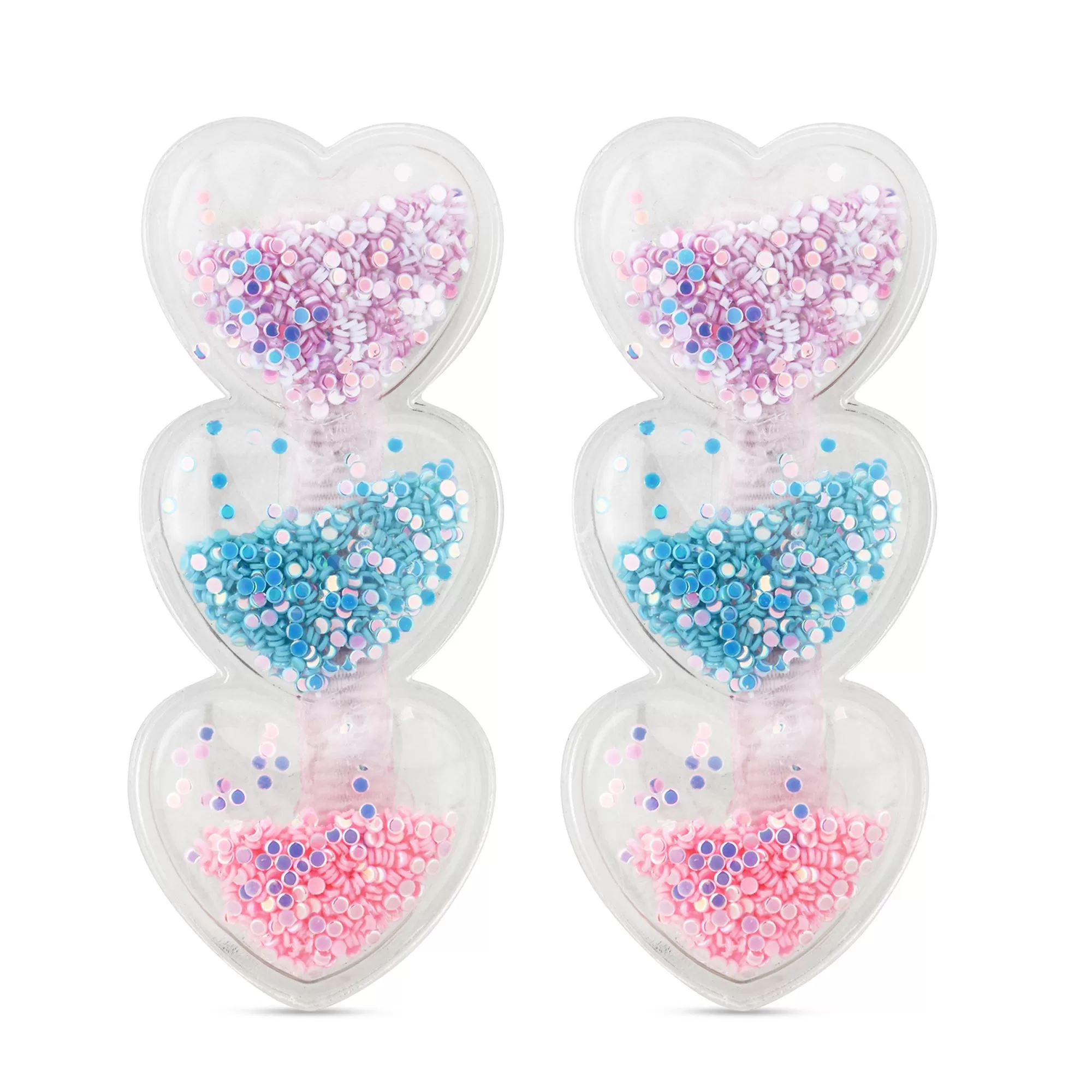 Accessorize London Girl's Shaky Glitter Heart Hair Clips Set of 2