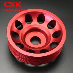 Aluminum Light-Weight Crankshaft Crank Pulley Fits For Subaru Impreza WRX STI Gray/Red/Black