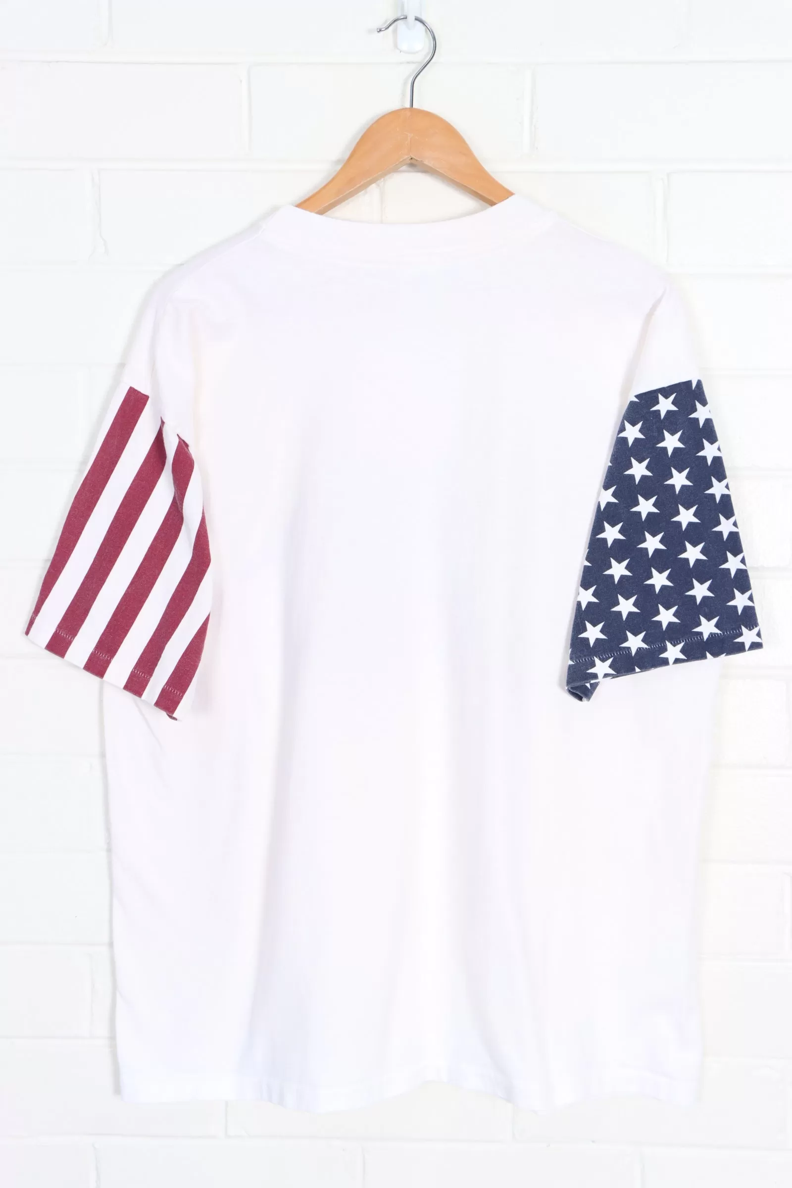 Anheuser Busch Budweiser 90s American Flag Sleeve Single Stitch Tee (XL)