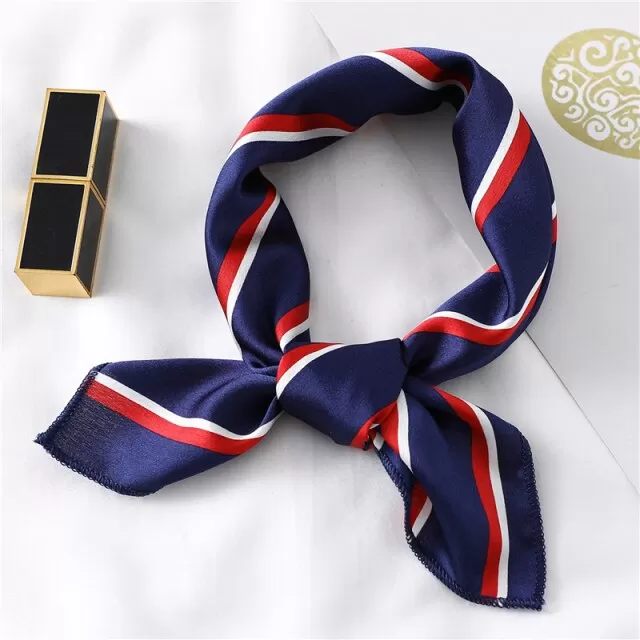 Années 50 Foulard Imprimé Rayures Vintage