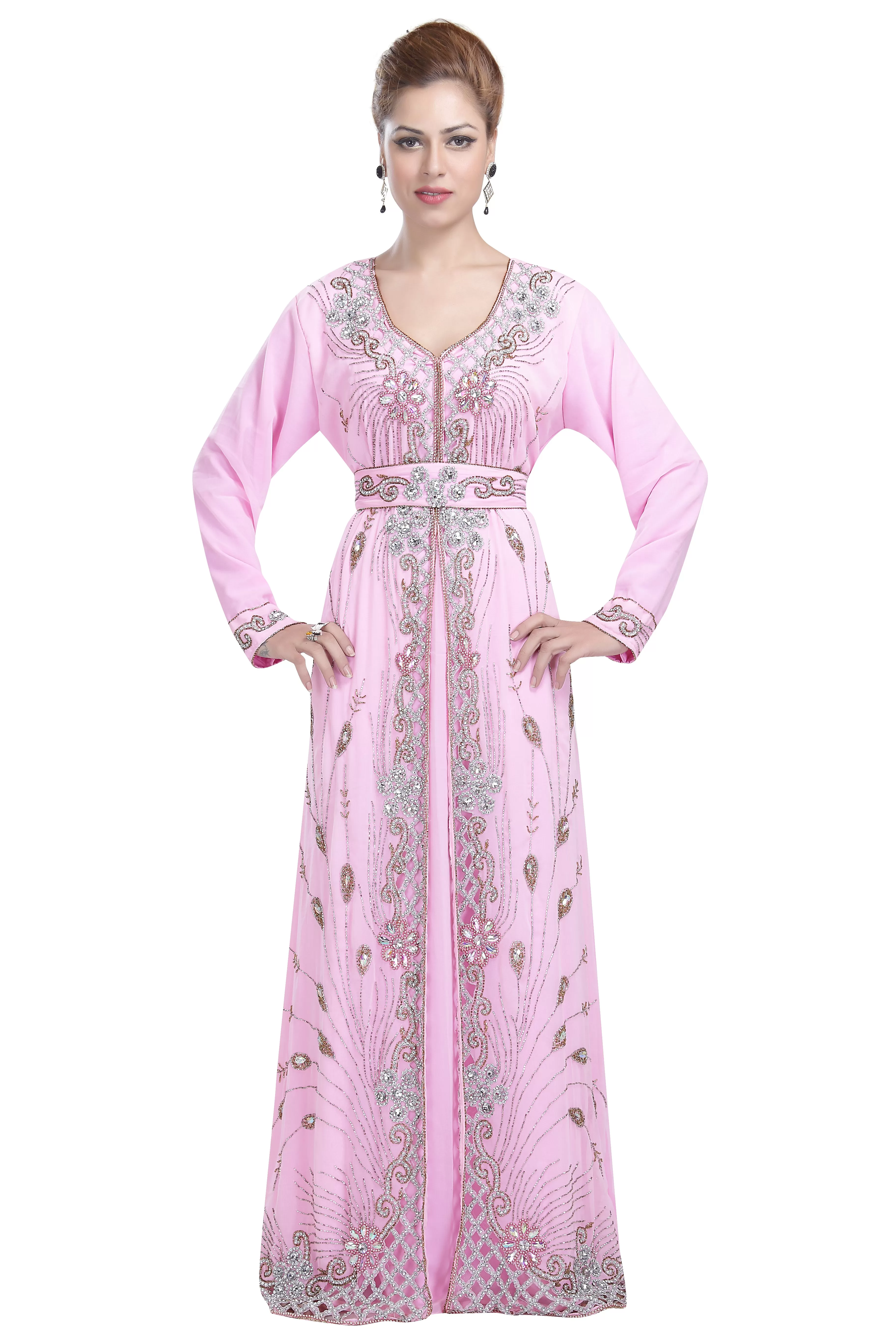 Arabian Caftan With Crystal Embroidery