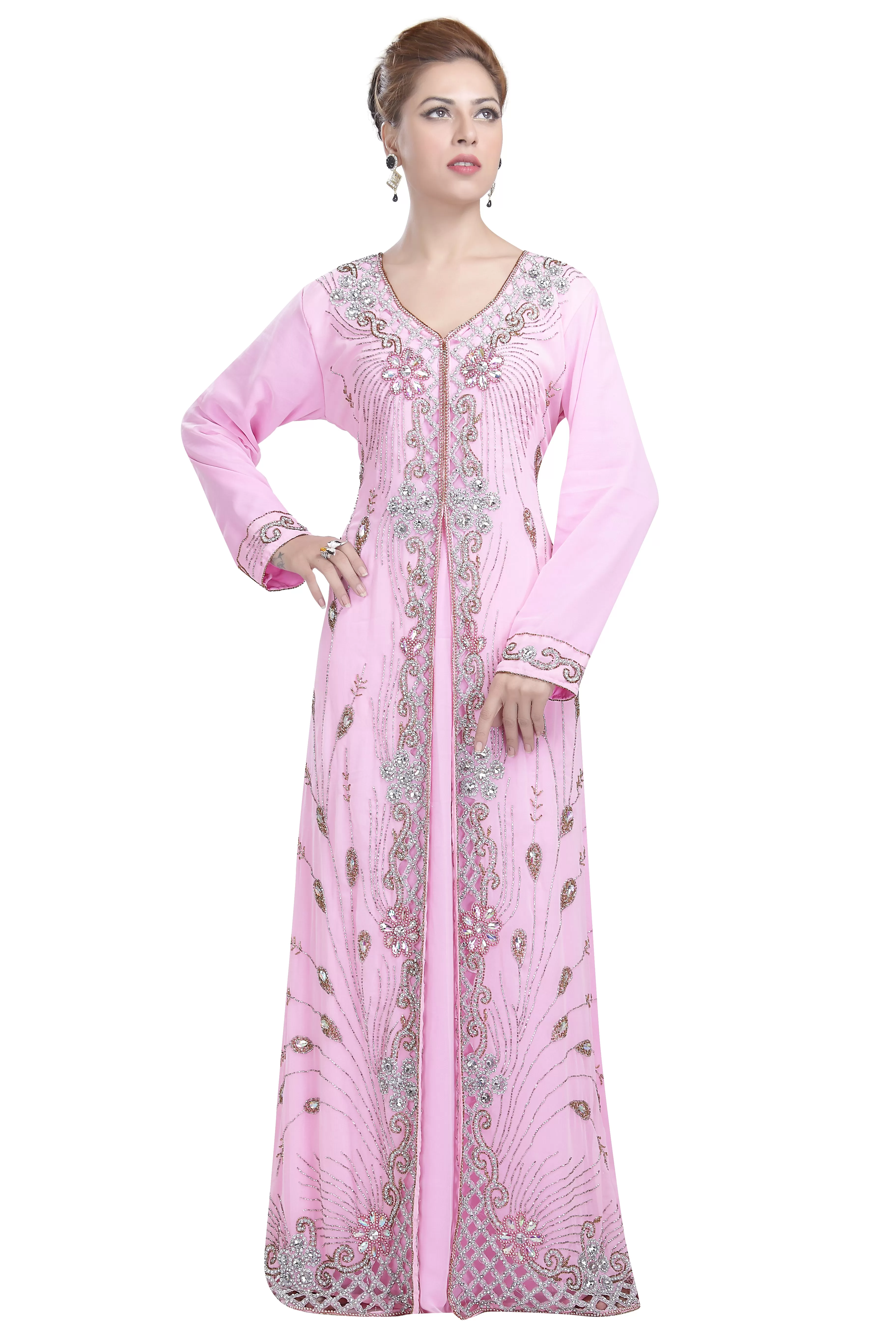 Arabian Caftan With Crystal Embroidery