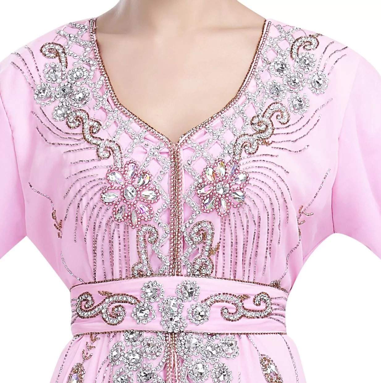 Arabian Caftan With Crystal Embroidery