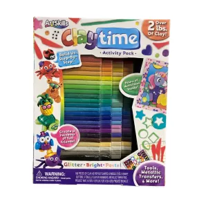 ArtSkills Claytime Art Activity Kit for Kids,Glitter, Bright, Pastel. 2lbs