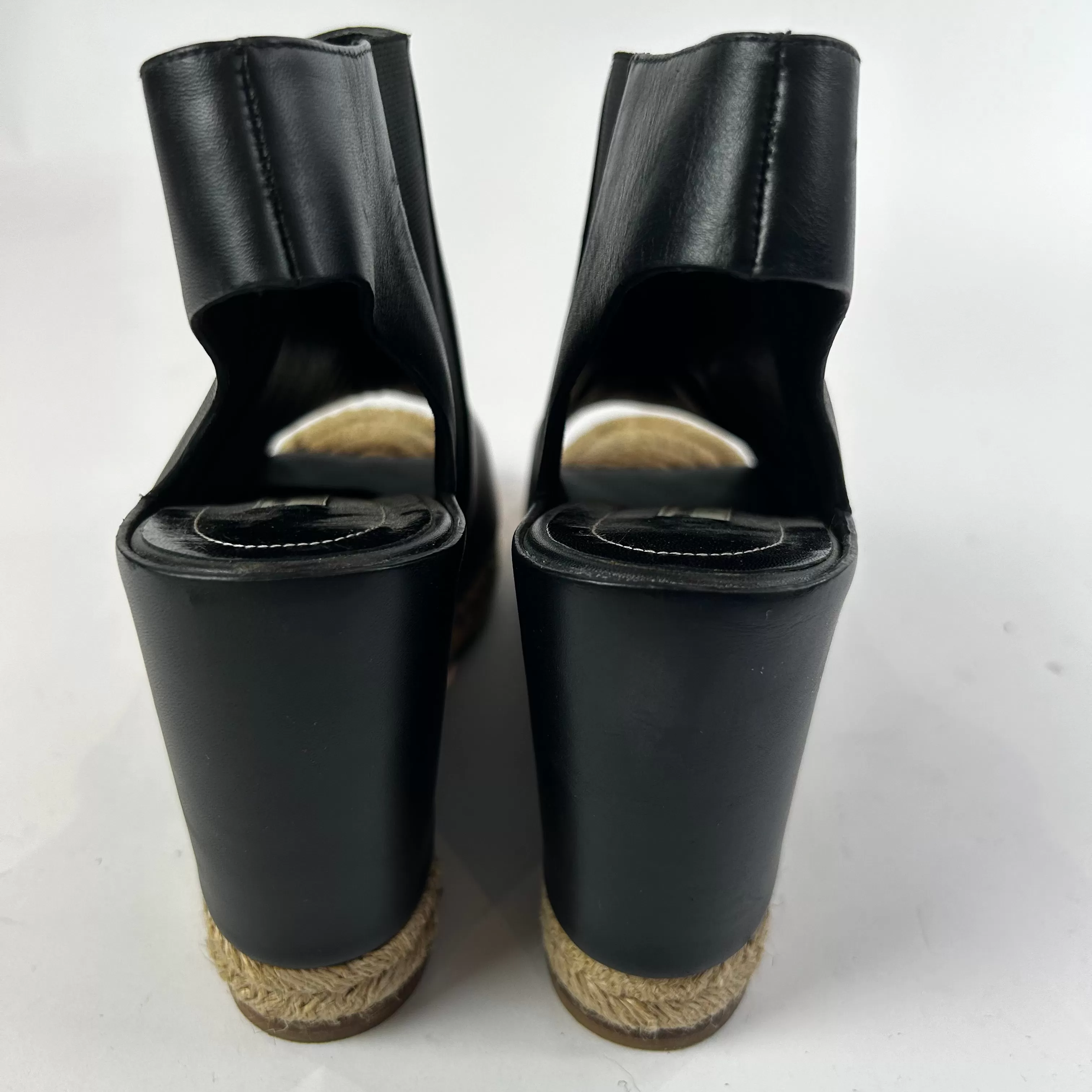 Balenciaga 400 Black Leather Espadrille Wedges 41