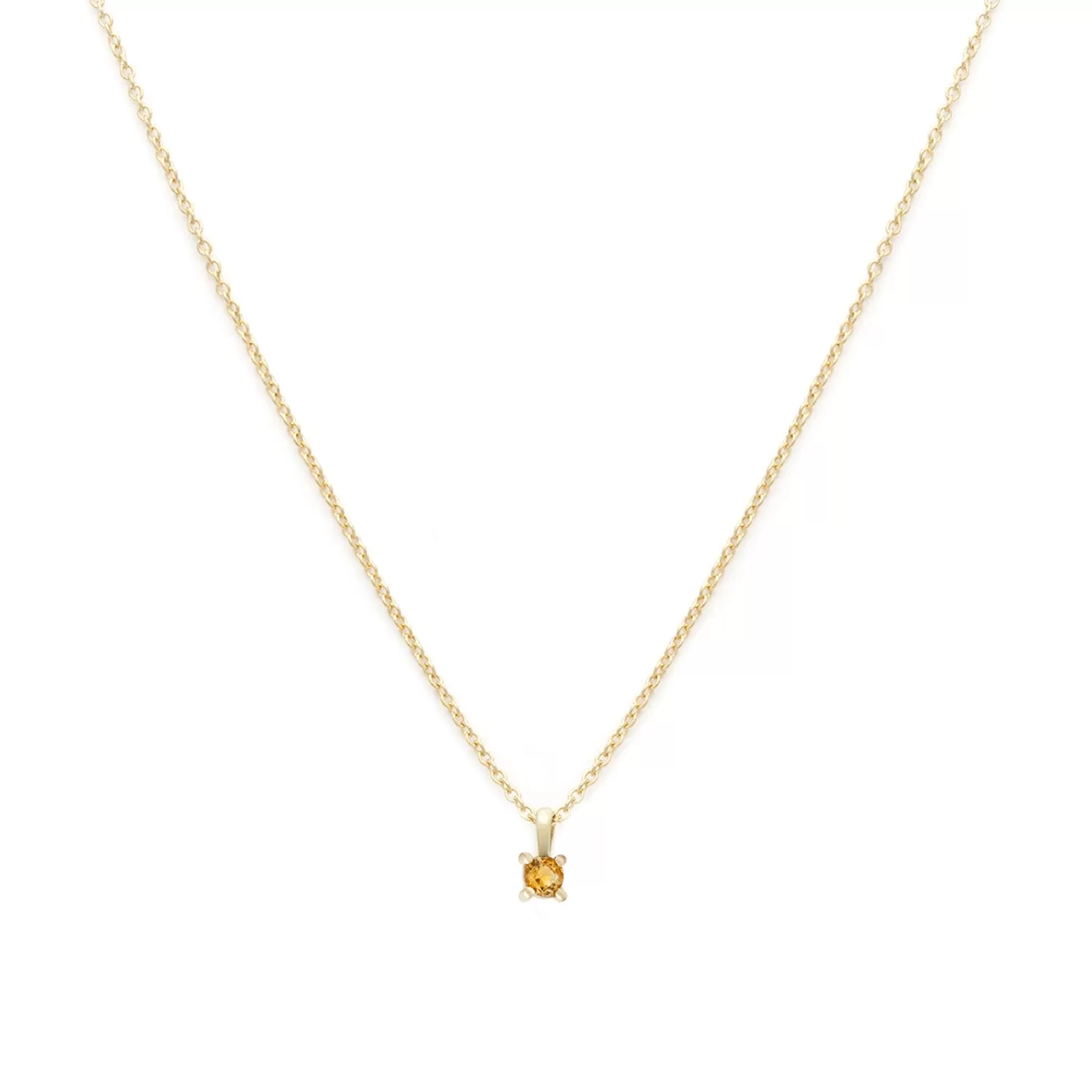 Birthstone Necklace | Gold & Citrine