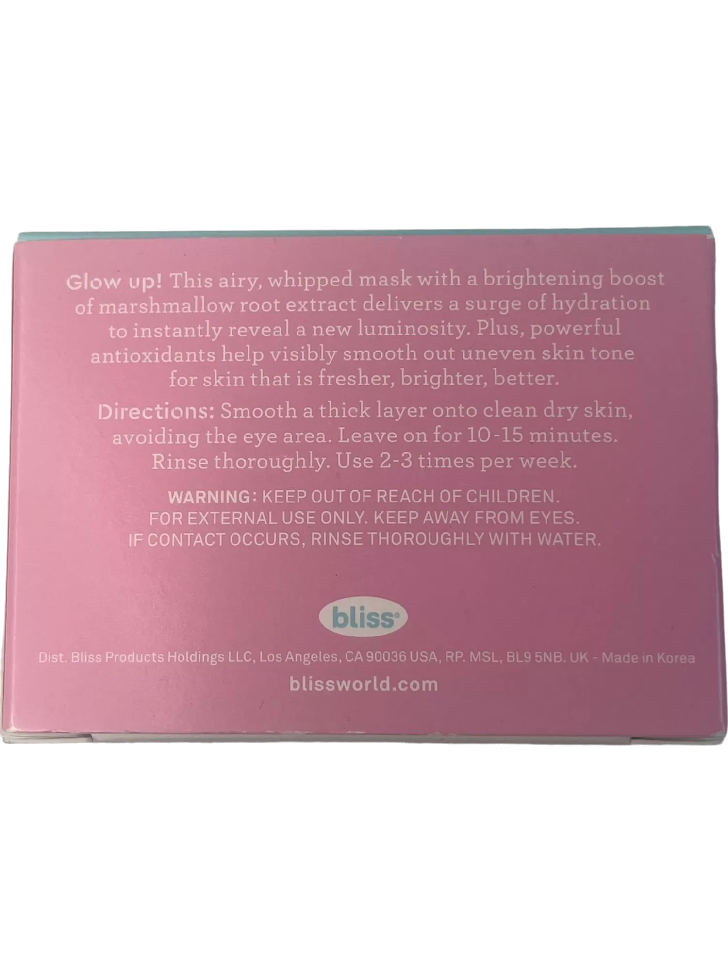 Bliss Mighty Marshmallow Brightening Face Mask 1.7 oz