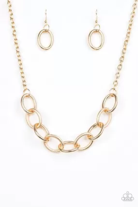 Boldly Bronx Gold Necklace - Paparazzi Accessories