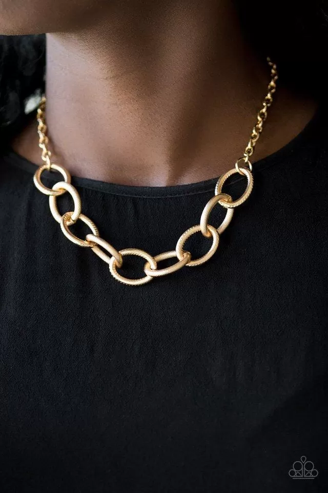 Boldly Bronx Gold Necklace - Paparazzi Accessories