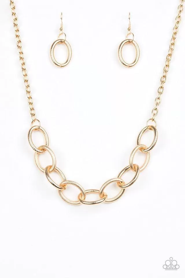 Boldly Bronx Gold Necklace - Paparazzi Accessories