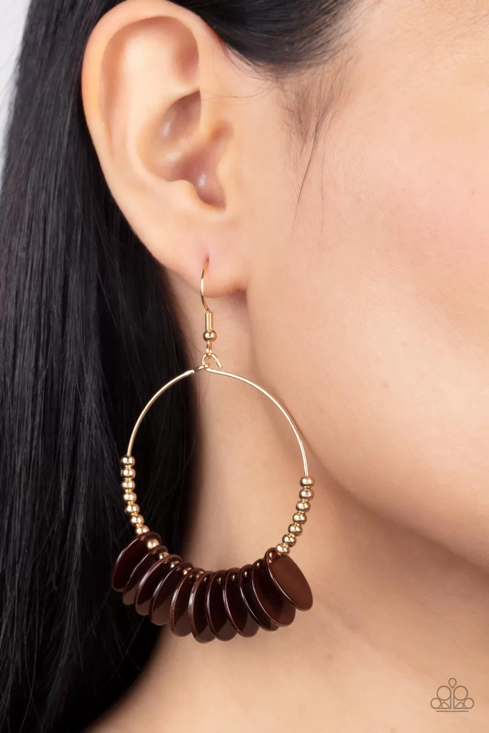 Caribbean Cocktail Brown Earrings - Paparazzi Accessories