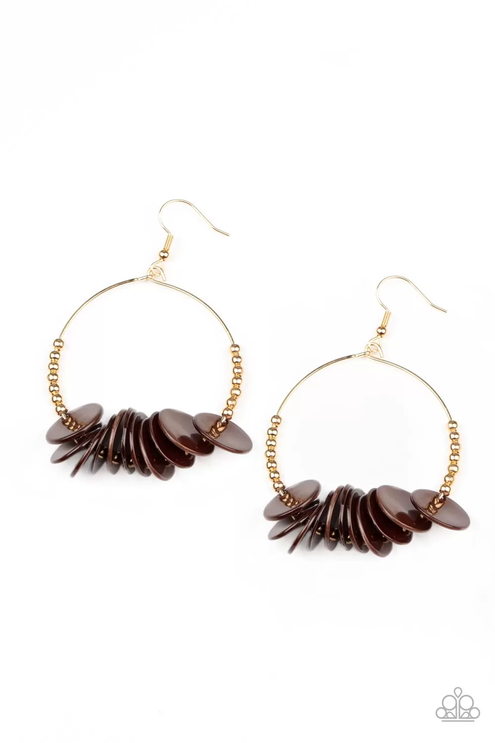 Caribbean Cocktail Brown Earrings - Paparazzi Accessories