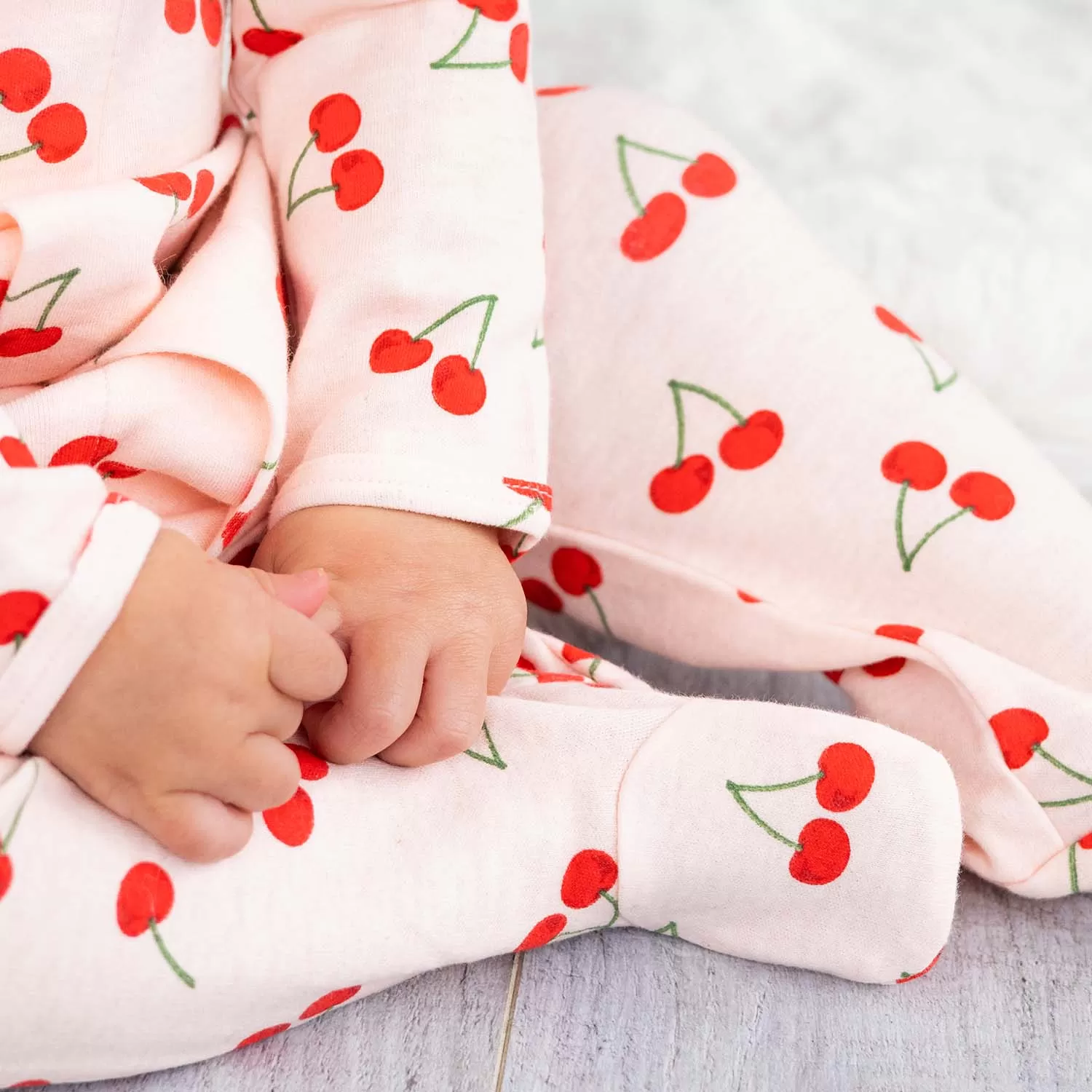 cherry pinkin' organic cotton magnetic footie