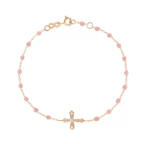 Classic Cross Vintage Diamond Blush bracelet, Rose Gold, 6.7"