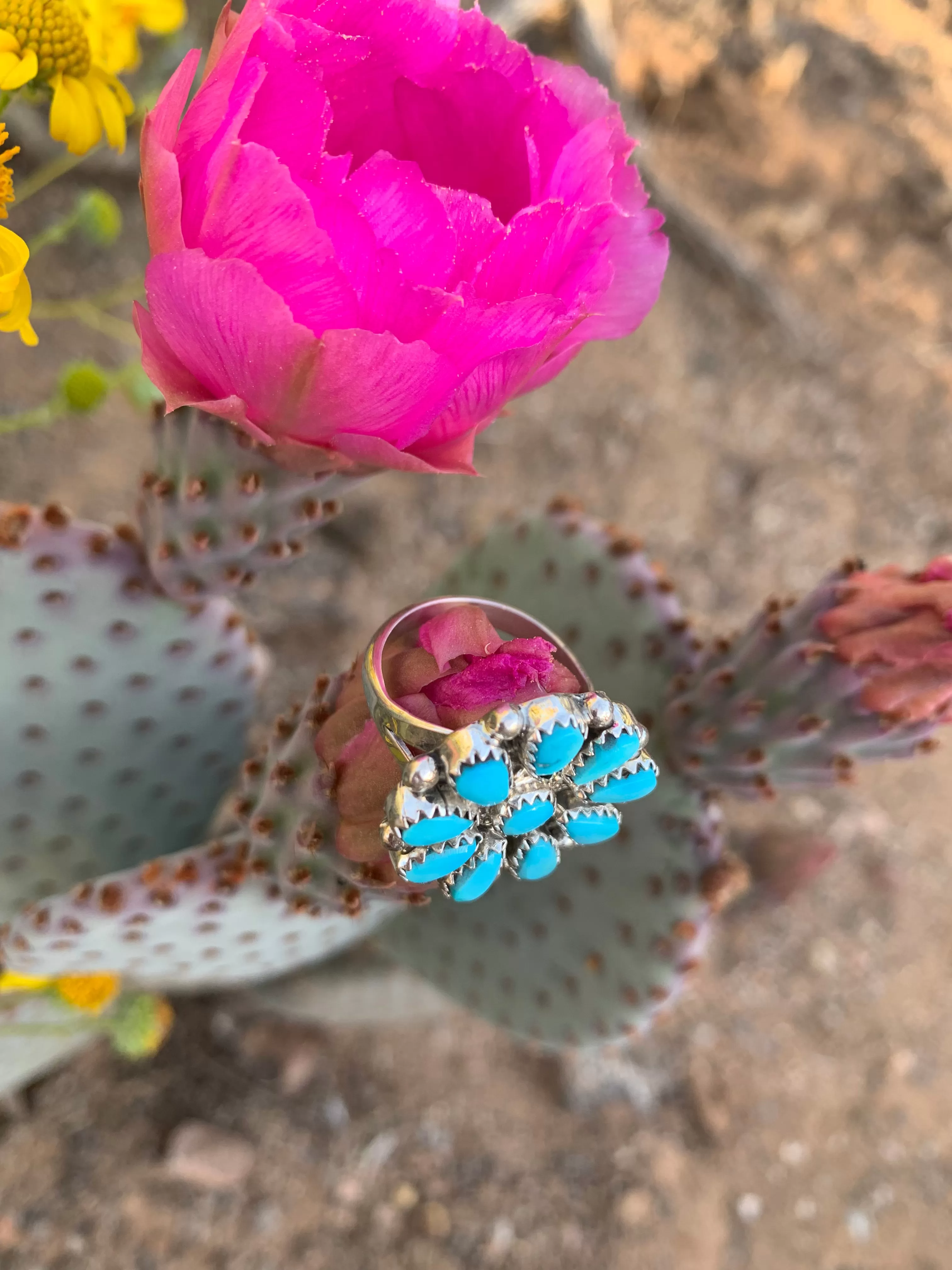 Cluster Turquoise ring