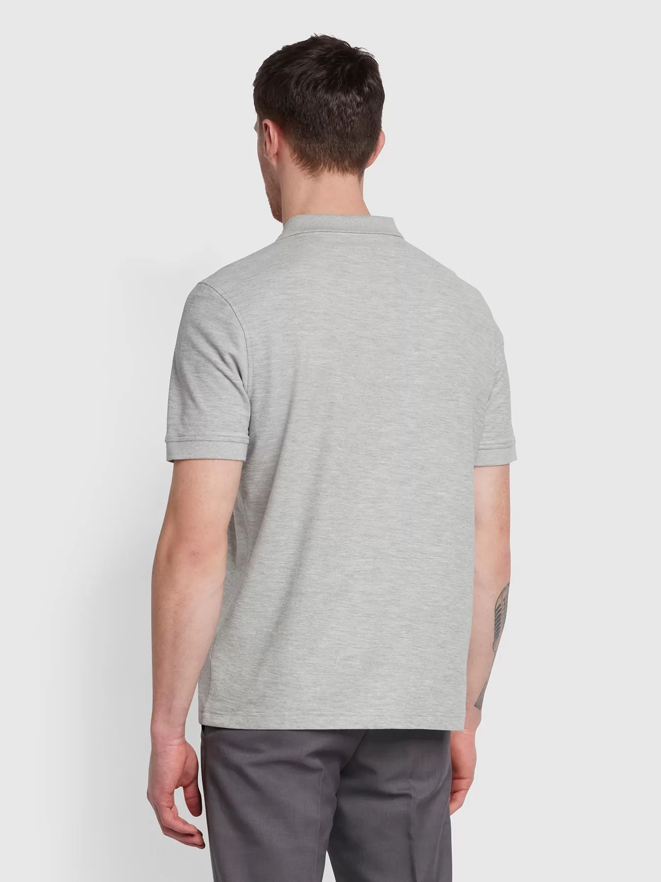 Cove Short Sleeve Polo Shirt In Grey Marl