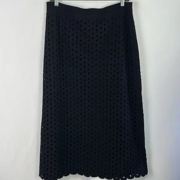 Derek Lam BlackMIDIwith Laser Cut Print Skirt