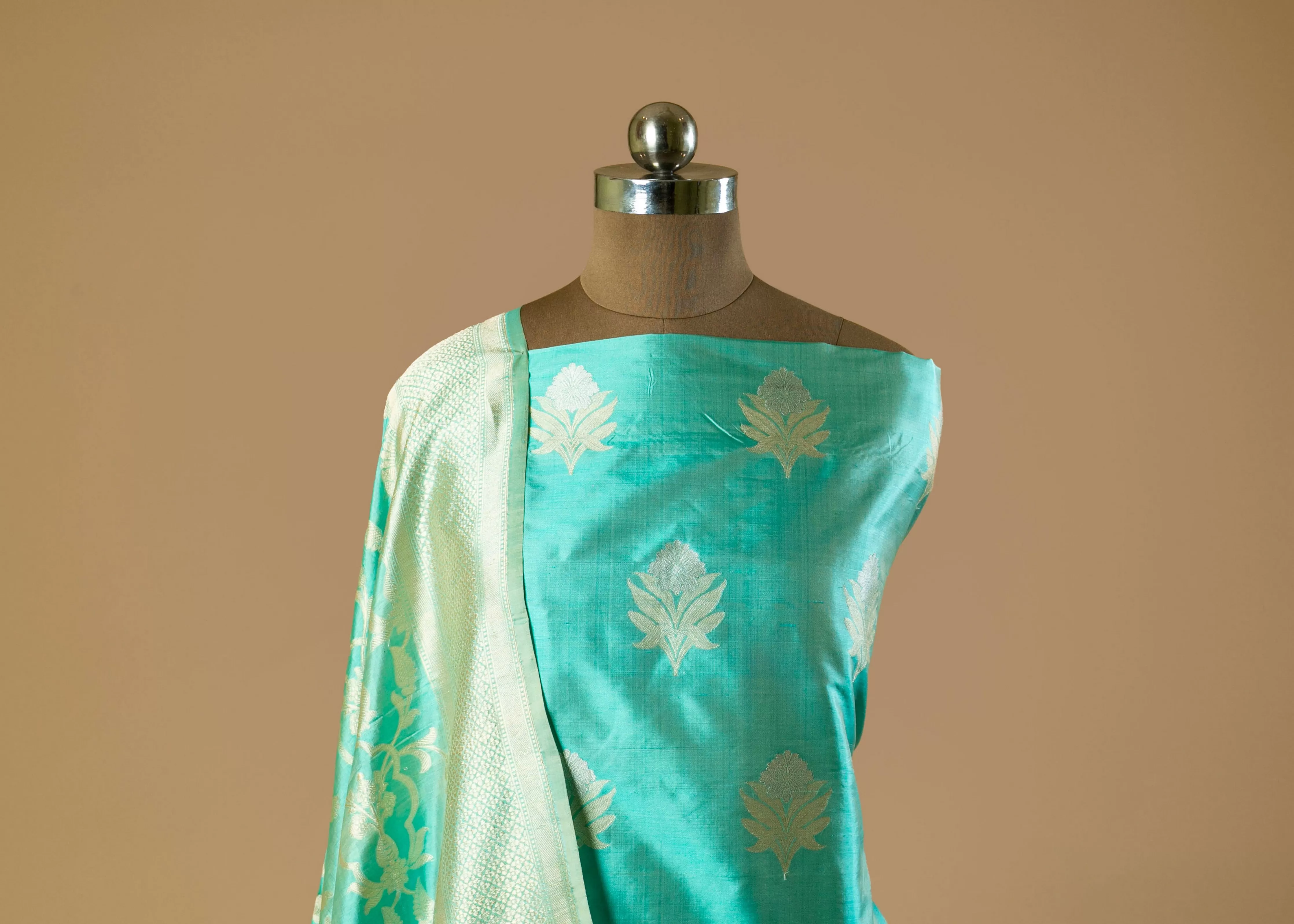 Elevate Your Ethnic Style with Our Soft Pure Silk Suit in Sky Blue