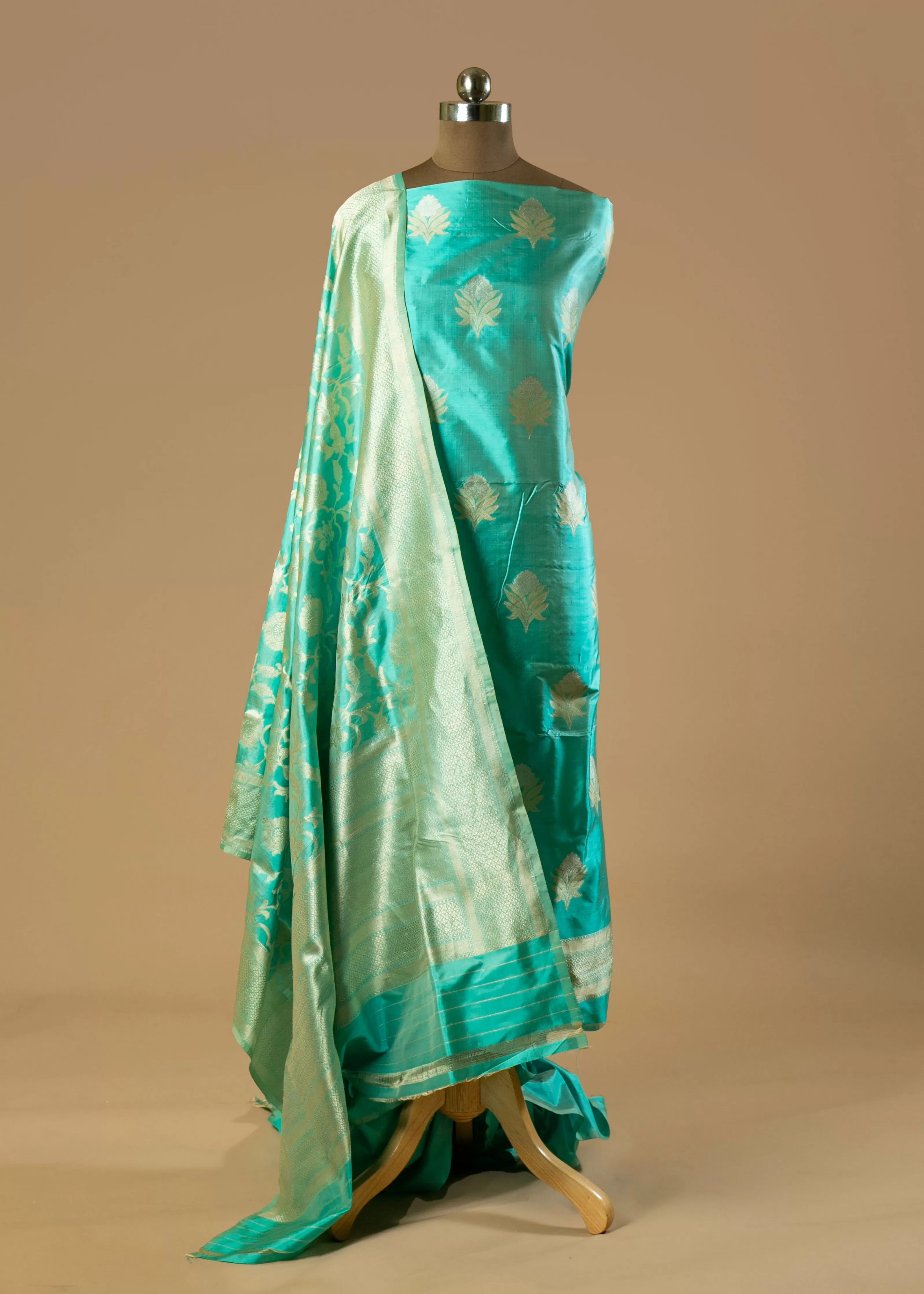 Elevate Your Ethnic Style with Our Soft Pure Silk Suit in Sky Blue