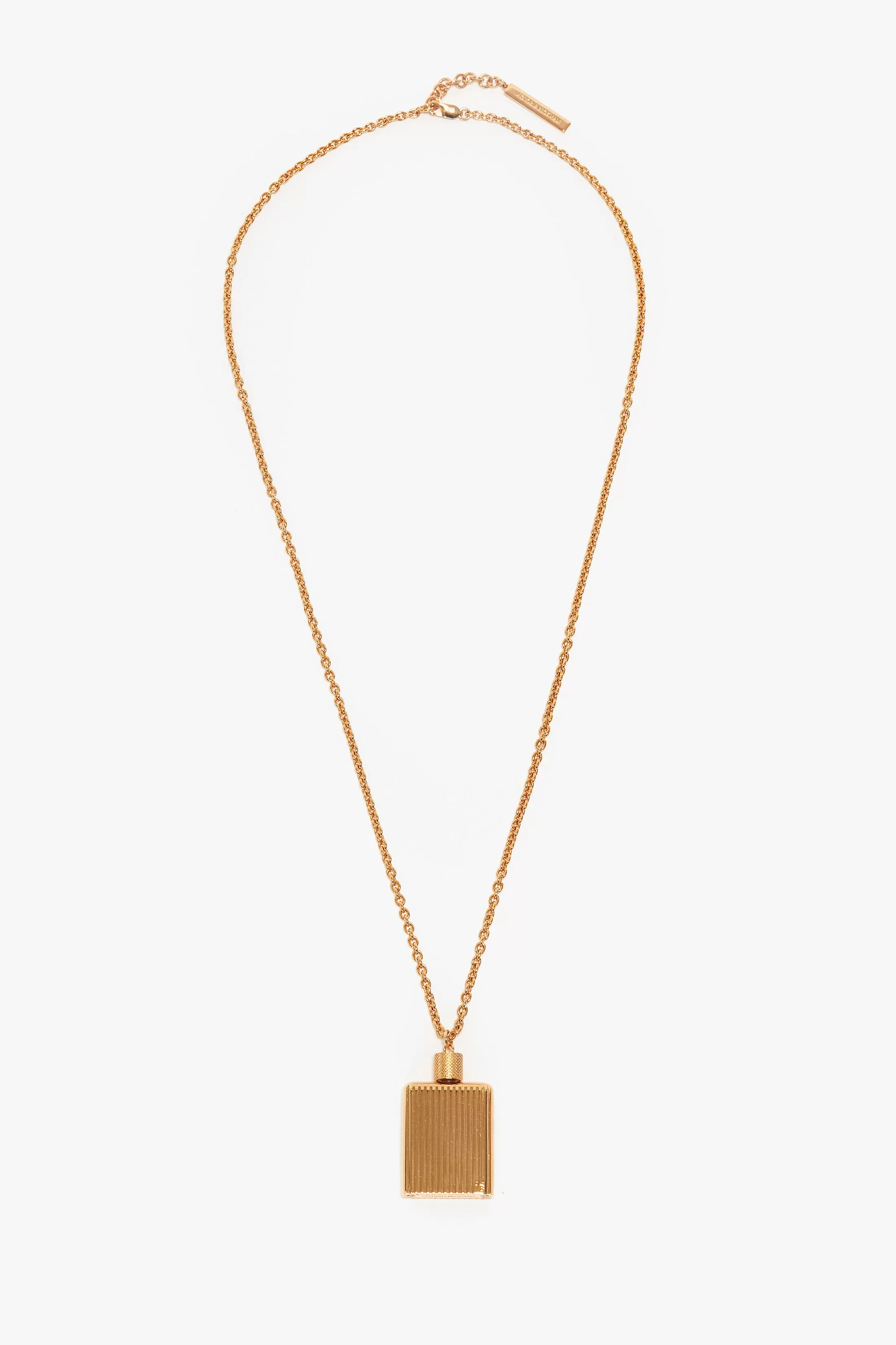 Exclusive Perfume Bottle Necklace In Brushed Gold