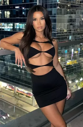 Eyes On Me Mini Dress Black