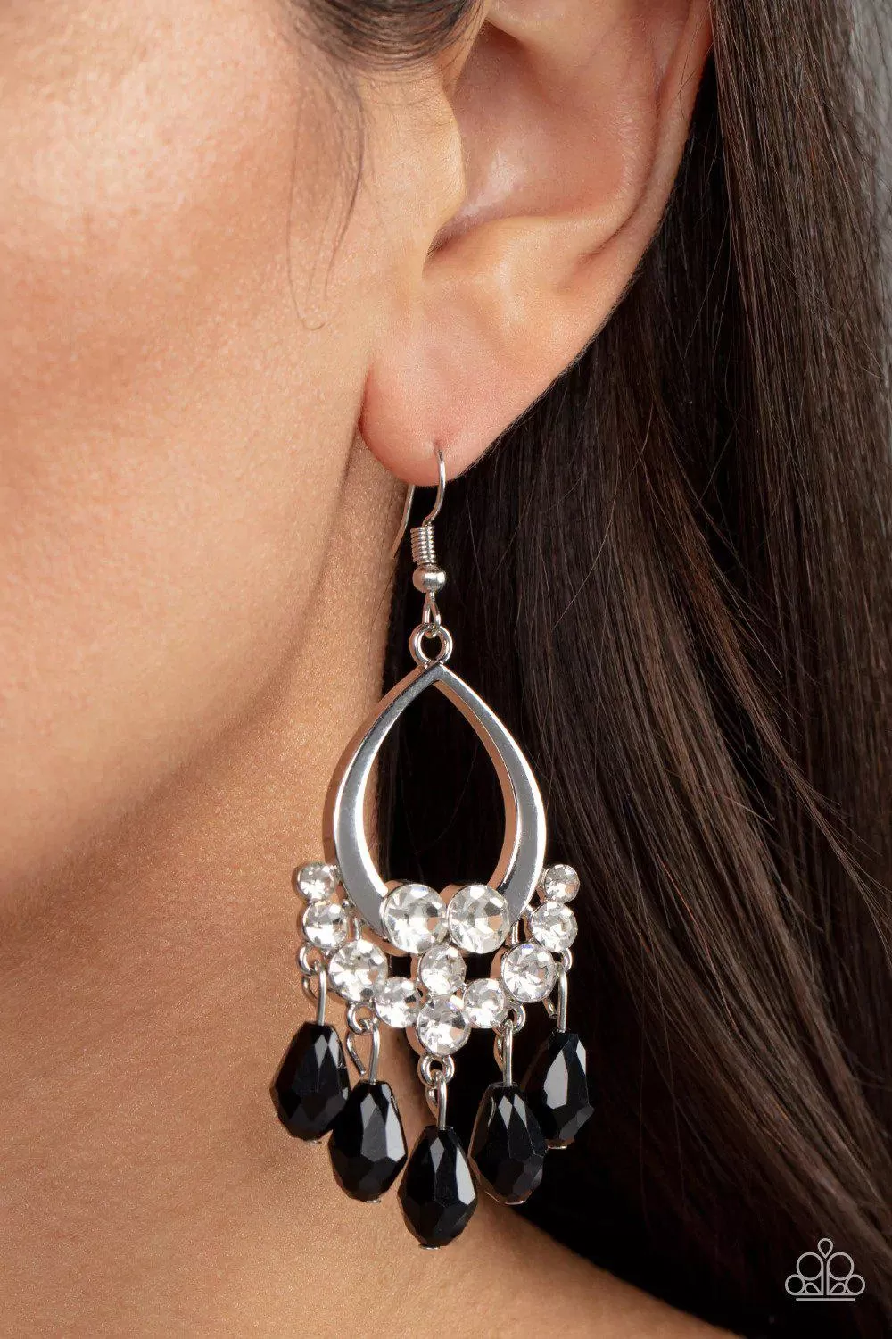 Famous Fashionista Black Earrings - Paparazzi Accessories