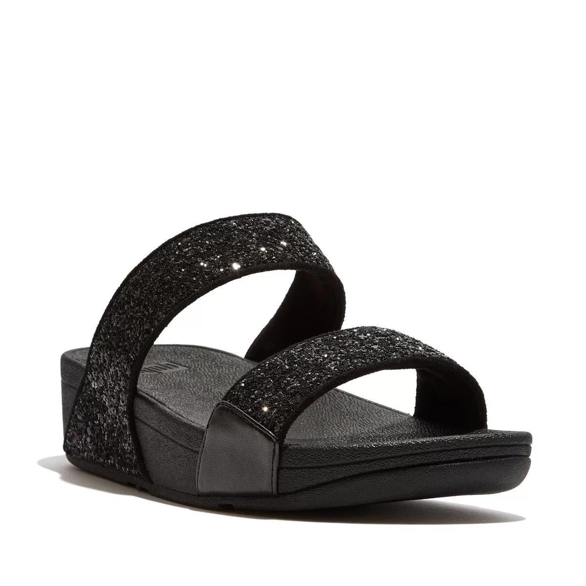 Fit Flop Lulu Glitter Slides Black     