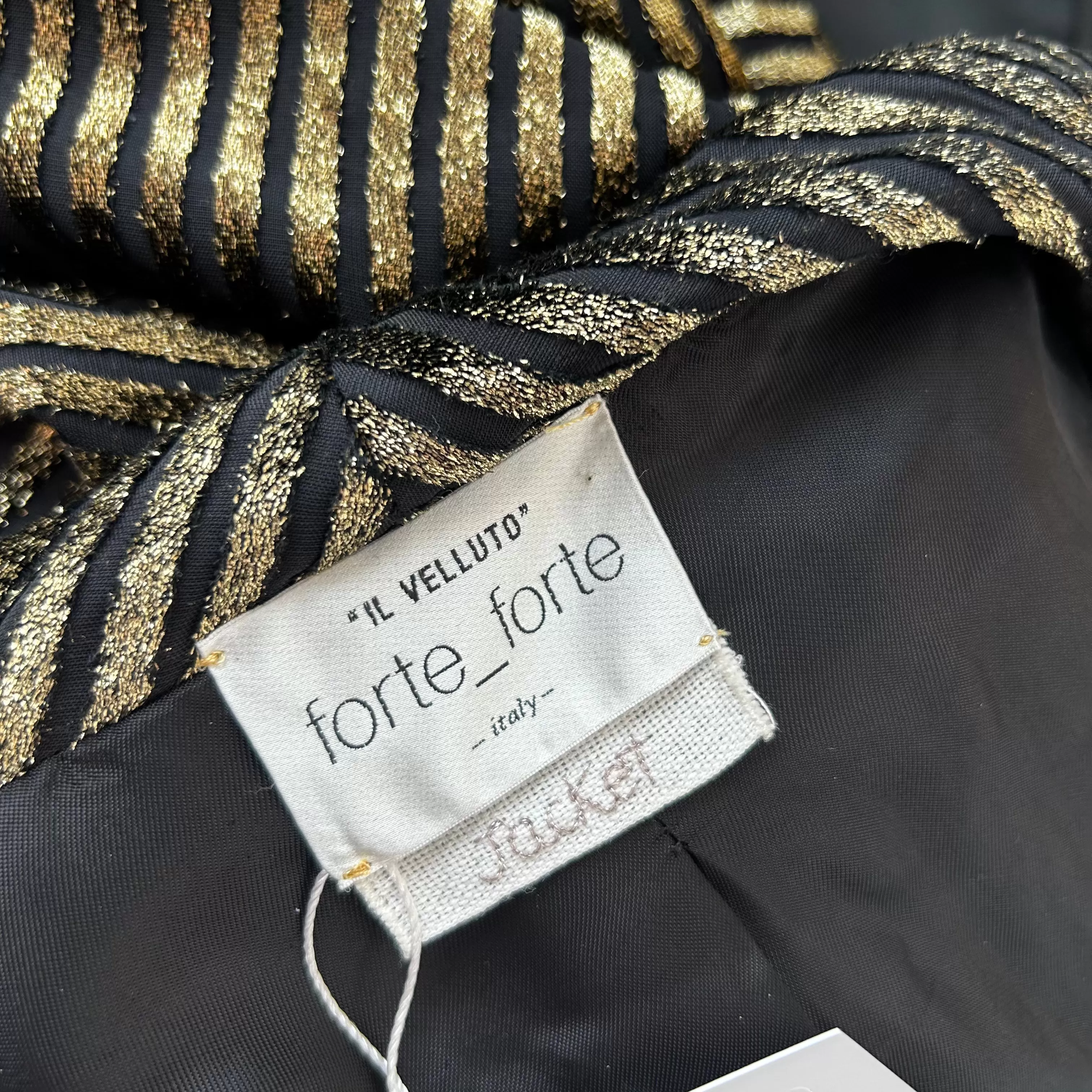 Forte Forte Brand New Black & Gold Stripe Crop Jacket XS/S