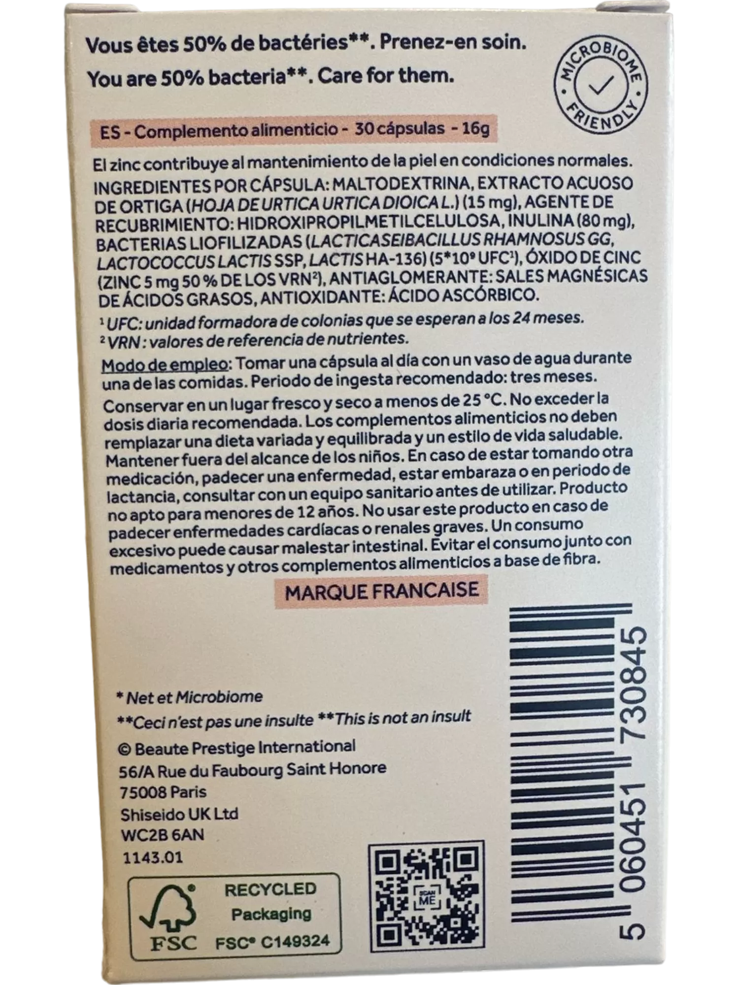 Galline Clear & Microbiome Supplement for Blemish-Prone Skin 30 Capsules Vegan