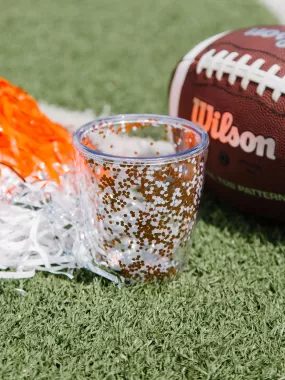 Gameday Glitter Acrylic Tumbler | Orange   White