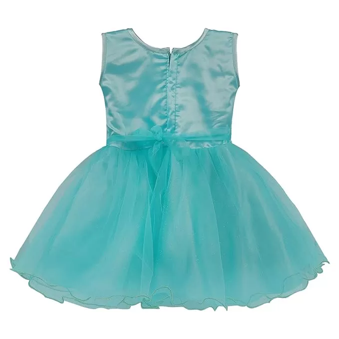 Girls Blue Embroidered A-line dress