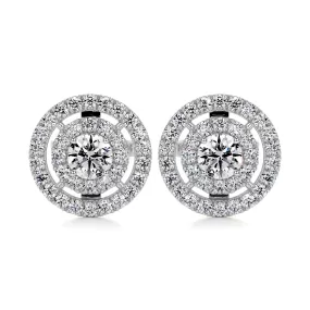 Joan Diamond Earrings   (1 Carat) - 18K White Gold