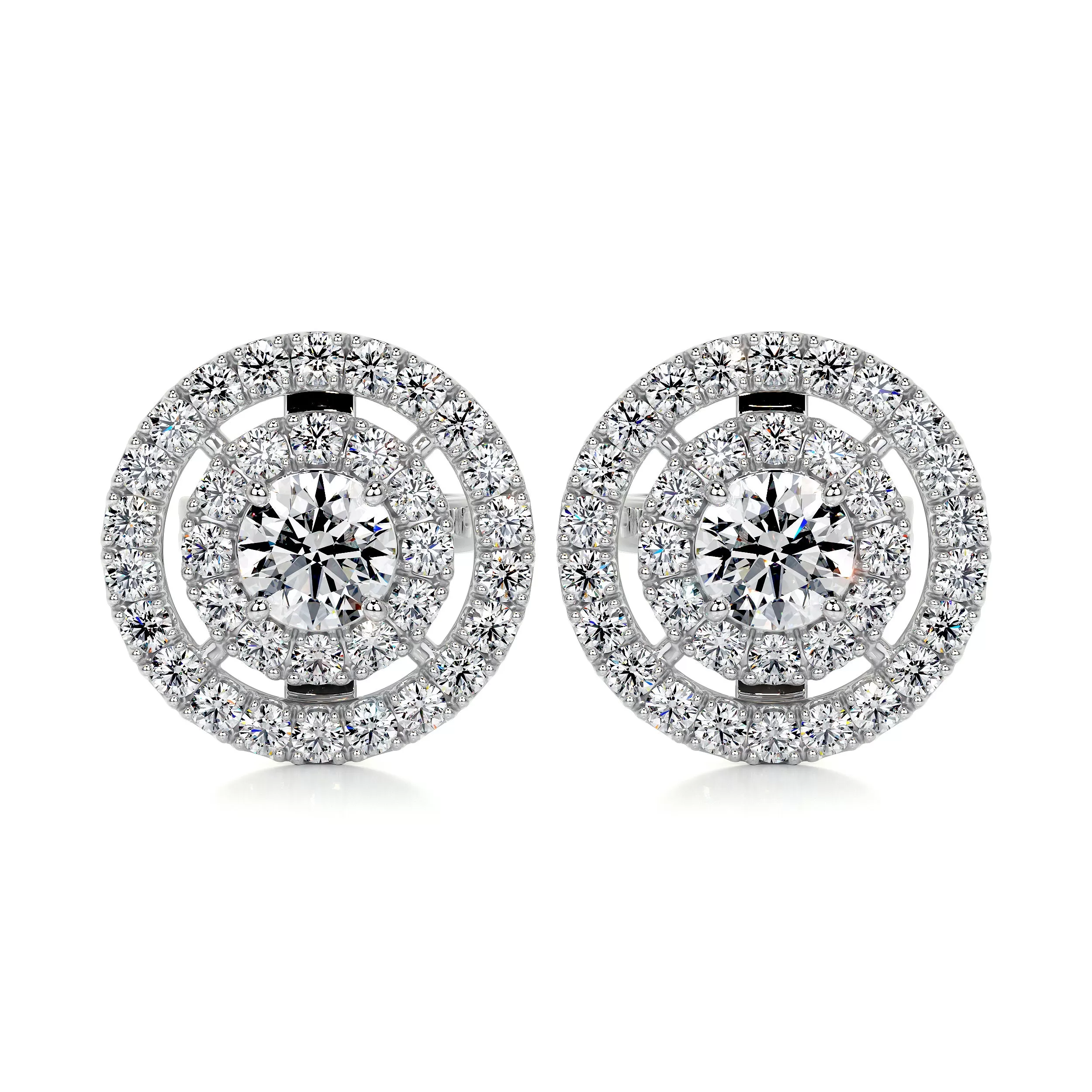 Joan Diamond Earrings   (1 Carat) - 18K White Gold