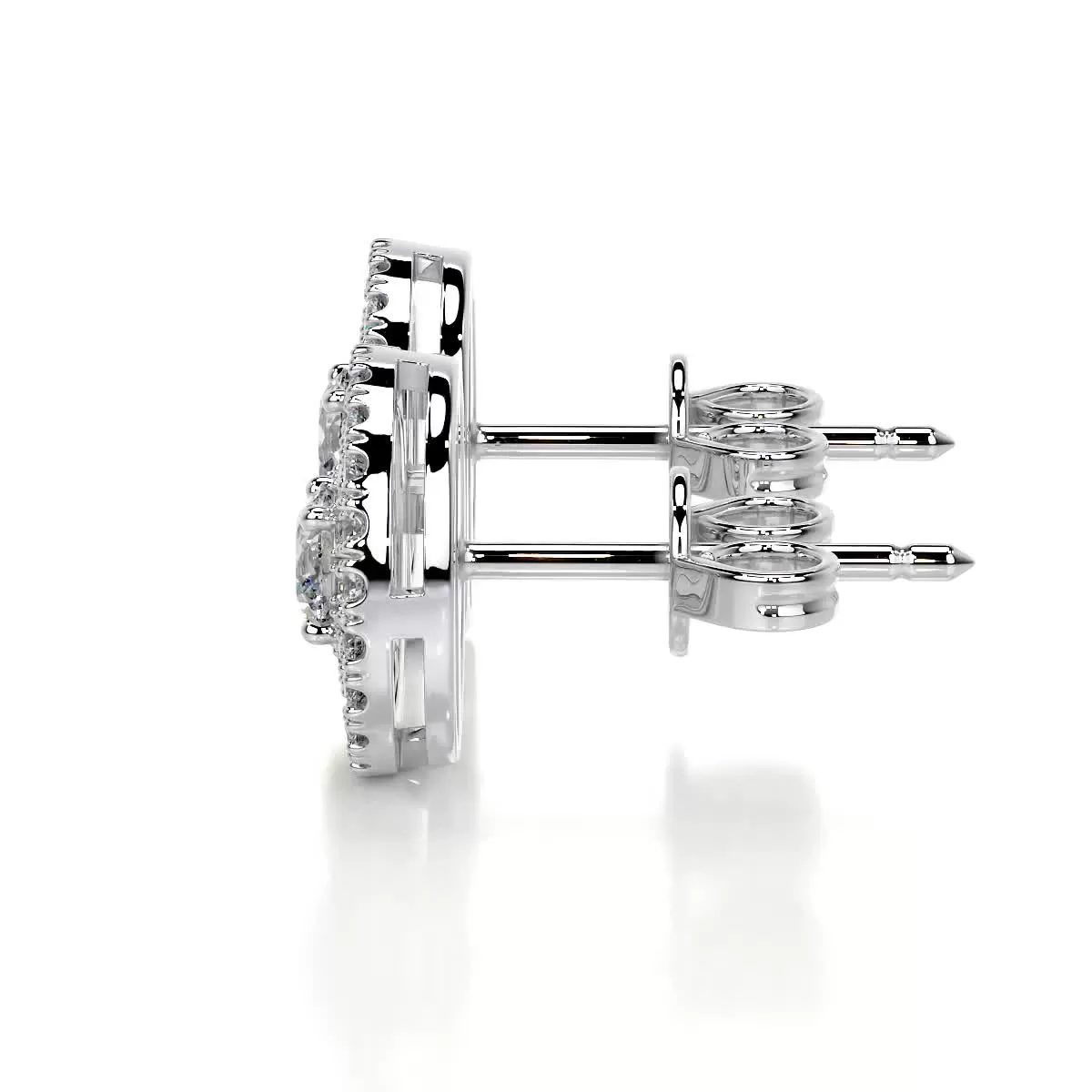 Joan Diamond Earrings   (1 Carat) - 18K White Gold