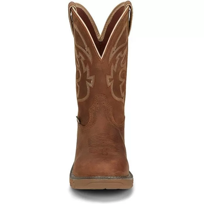 Justin Men's Rush 11 WP Western Work Boot -Tan- WK4330