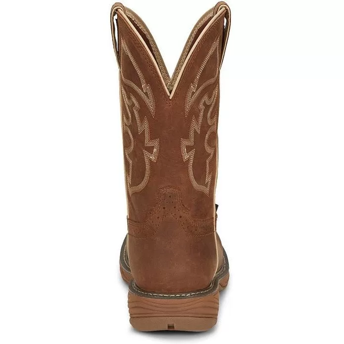 Justin Men's Rush 11 WP Western Work Boot -Tan- WK4330