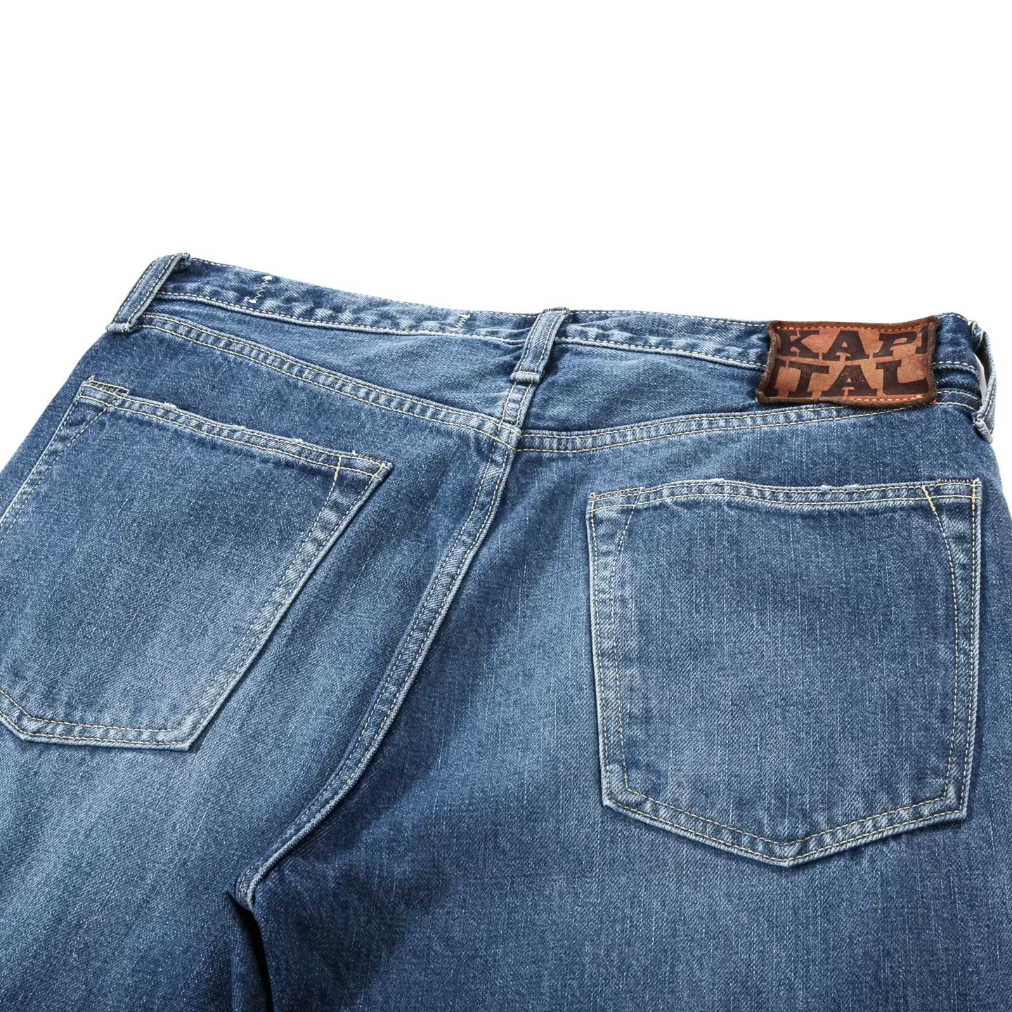 KAPITAL 14OZ DENIM 5P MONKEY CISCO MIDTONE WASH