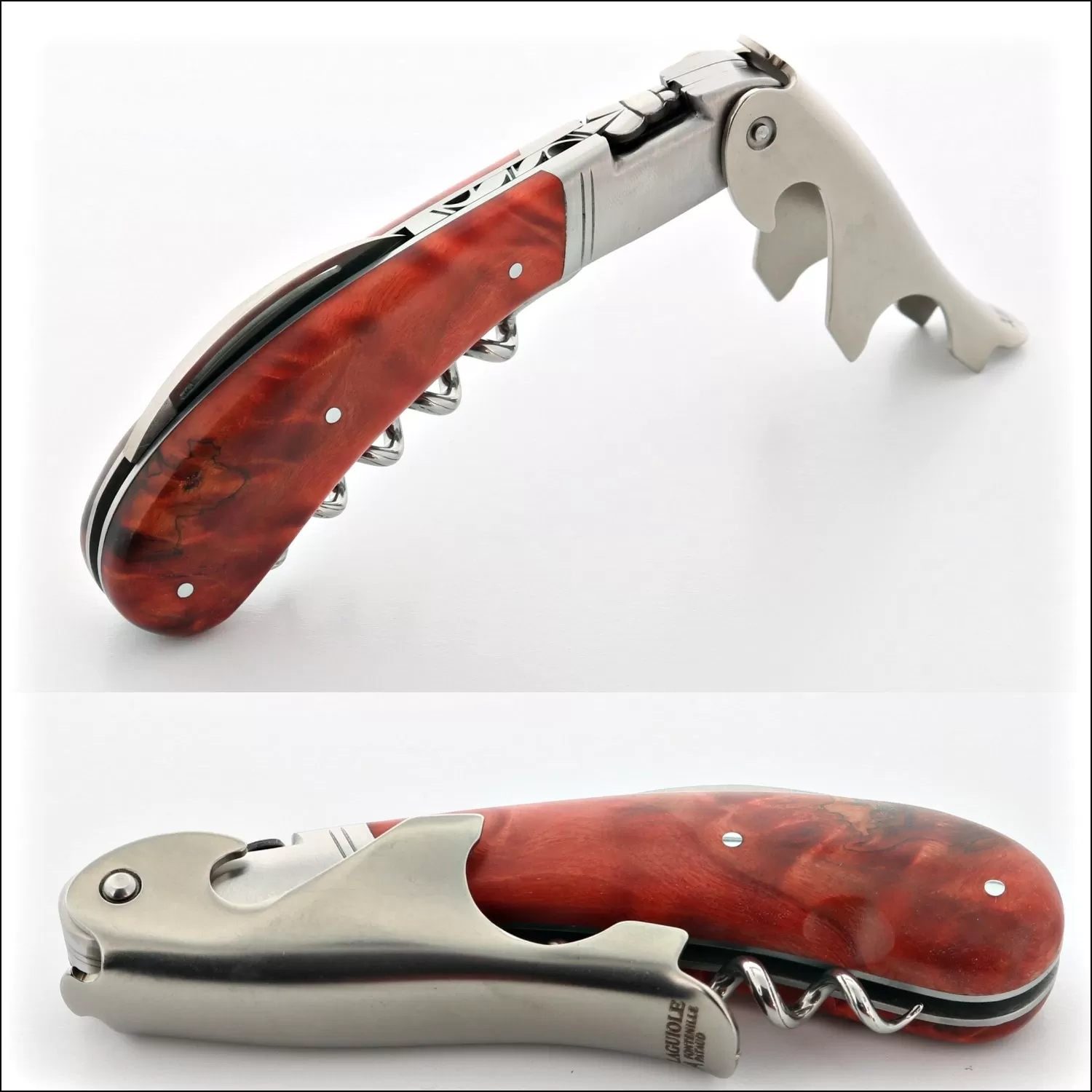 Laguiole Magnum Stained Poplar Burl Corkscrew - F