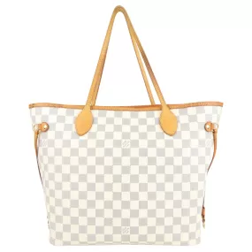 Louis Vuitton Damier Azur Coated Canvas Neverfull MM Shoulder Tote