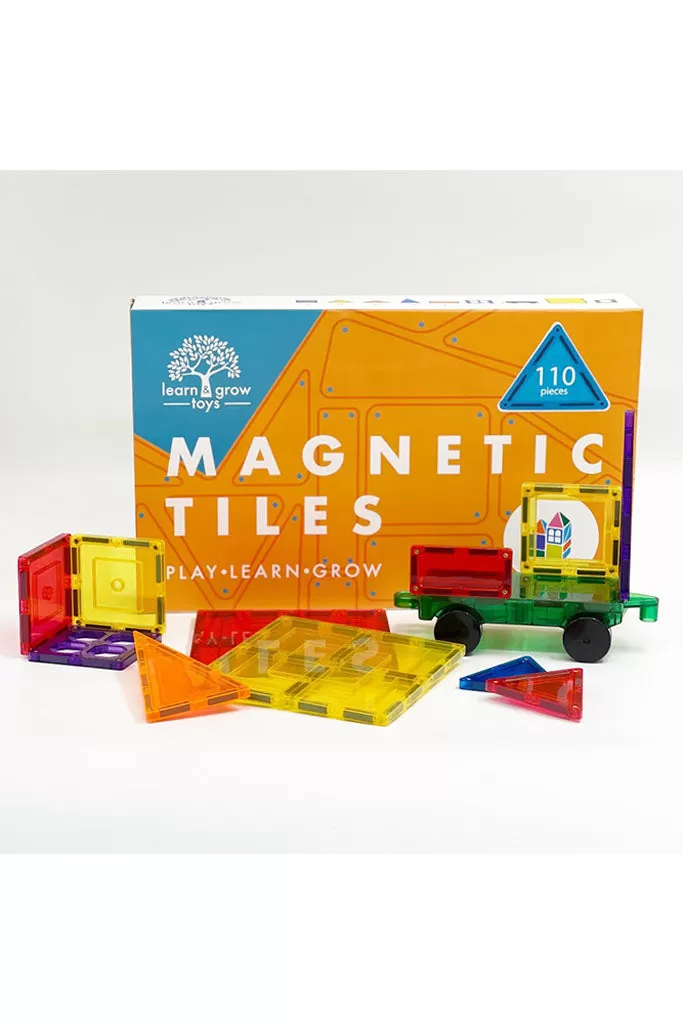 Magnetic Tiles Set - 110 Pieces