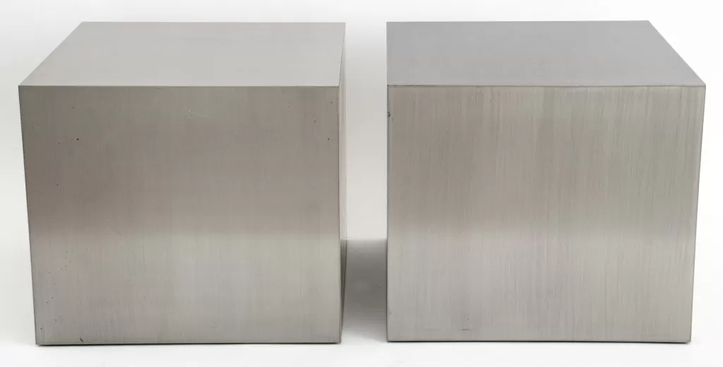 Maria Pergay Mesa Cube Tables, Pair