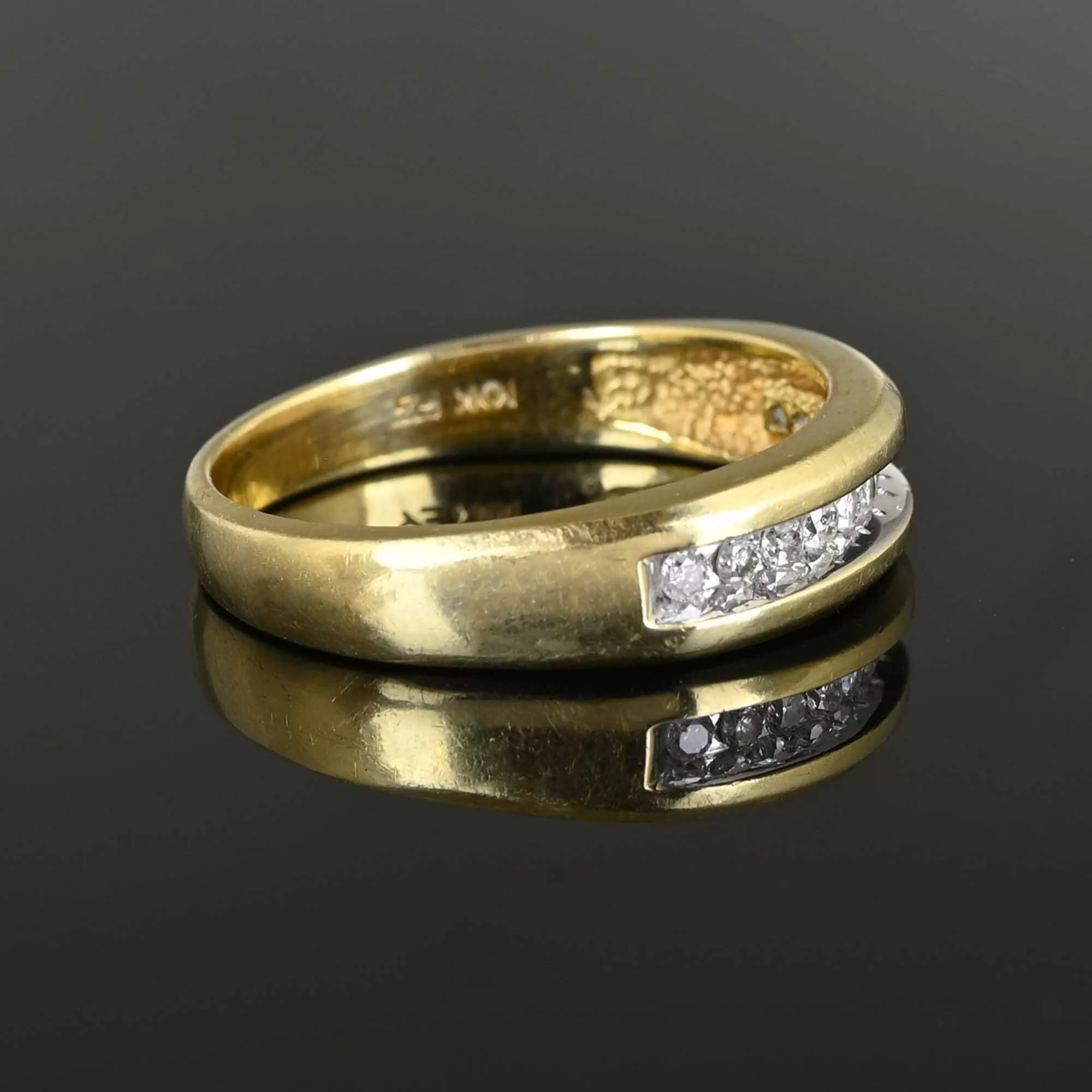 Mens Gold Diamond Wedding Band Ring