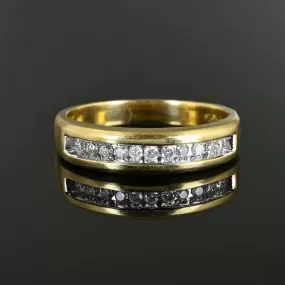 Mens Gold Diamond Wedding Band Ring